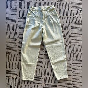CLOSED light green high-waisted straight-leg jeans